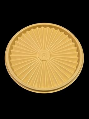 Vtg Tupperware Servalier Lid ONLY Replacement Starburst Harvest Gold 808 Series